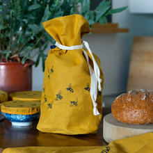 Load image into Gallery viewer, Linen Bread Bag - Helen Round