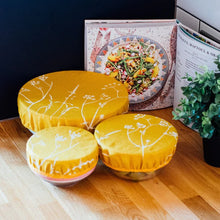 Load image into Gallery viewer, Reusable linen bowl covers, set of 3 - Helen Round