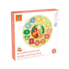 Load image into Gallery viewer, Woodland Shape Sorting Clock - Orange Tree Toys