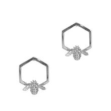 Load image into Gallery viewer, Hexagon Bumble Bee Stud Earrings - Bill Skinner Studio
