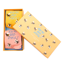 Load image into Gallery viewer, Bamboo 'Bee-utiful' Socks Box (set of 2) - Miss Sparrow