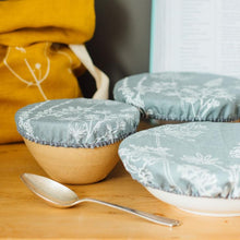 Load image into Gallery viewer, Reusable linen bowl covers, set of 3 - Helen Round