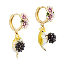 Load image into Gallery viewer, Blackberry &amp; Mouse Hoop Earrings - Bill Skinner Studio
