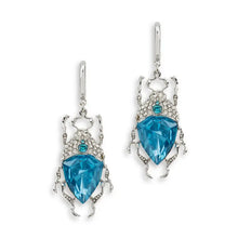 Load image into Gallery viewer, Green Cut Glass Beetle Earrings - Bill Skinner Studio
