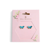Load image into Gallery viewer, Blue Butterfly Studs - Bill Skinner Studio
