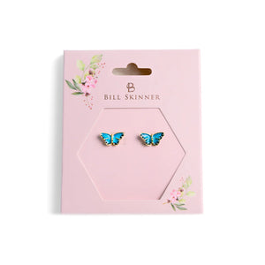 Blue Butterfly Studs - Bill Skinner Studio