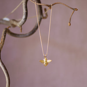 Honey bee necklace in silver / 24ct gold - Henryka