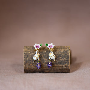 Blackberry and Mouse Drop Earrings - Bill Skinner
