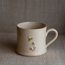 Load image into Gallery viewer, Hogben Pottery Espresso Mug - Hollyhock and Honey Bee
