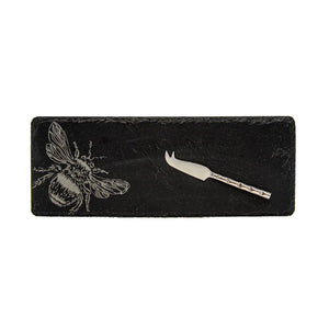 Mini slate engraved cheeseboard & knife