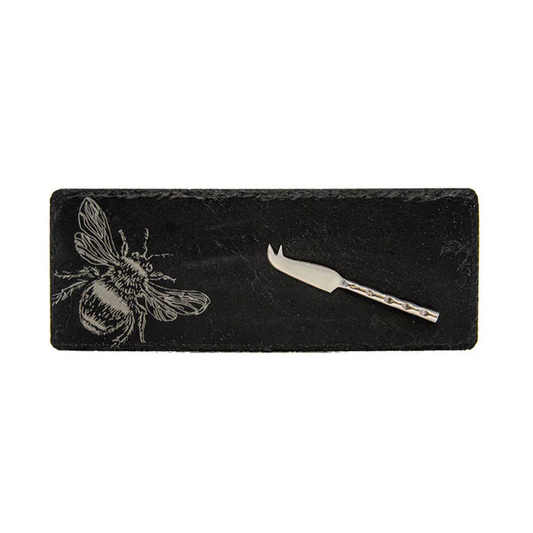 Mini slate engraved cheeseboard & knife