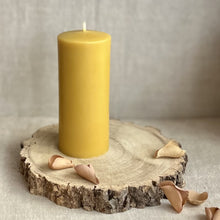 Load image into Gallery viewer, Natural beeswax pillar candles
