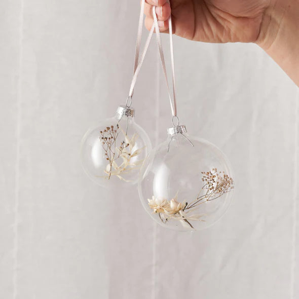 Dried Flower Glass Baubles