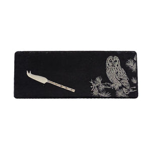 Mini slate engraved cheeseboard & knife