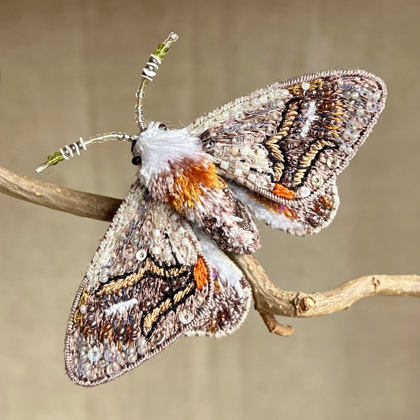 Embroidered Butterfly / Moth Brooch - Trovelore