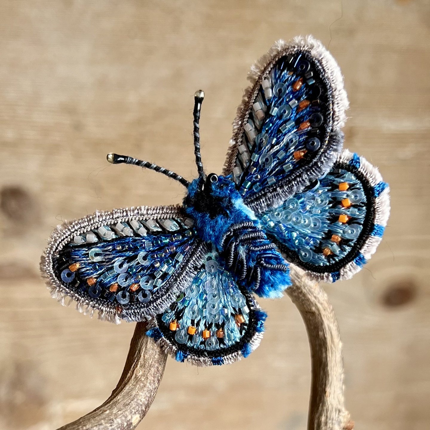 Embroidered Butterfly / Moth Brooch - Trovelore