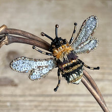 Load image into Gallery viewer, Embroidered Bee Brooch - Trovelore
