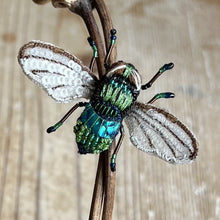 Load image into Gallery viewer, Embroidered Bee Brooch - Trovelore
