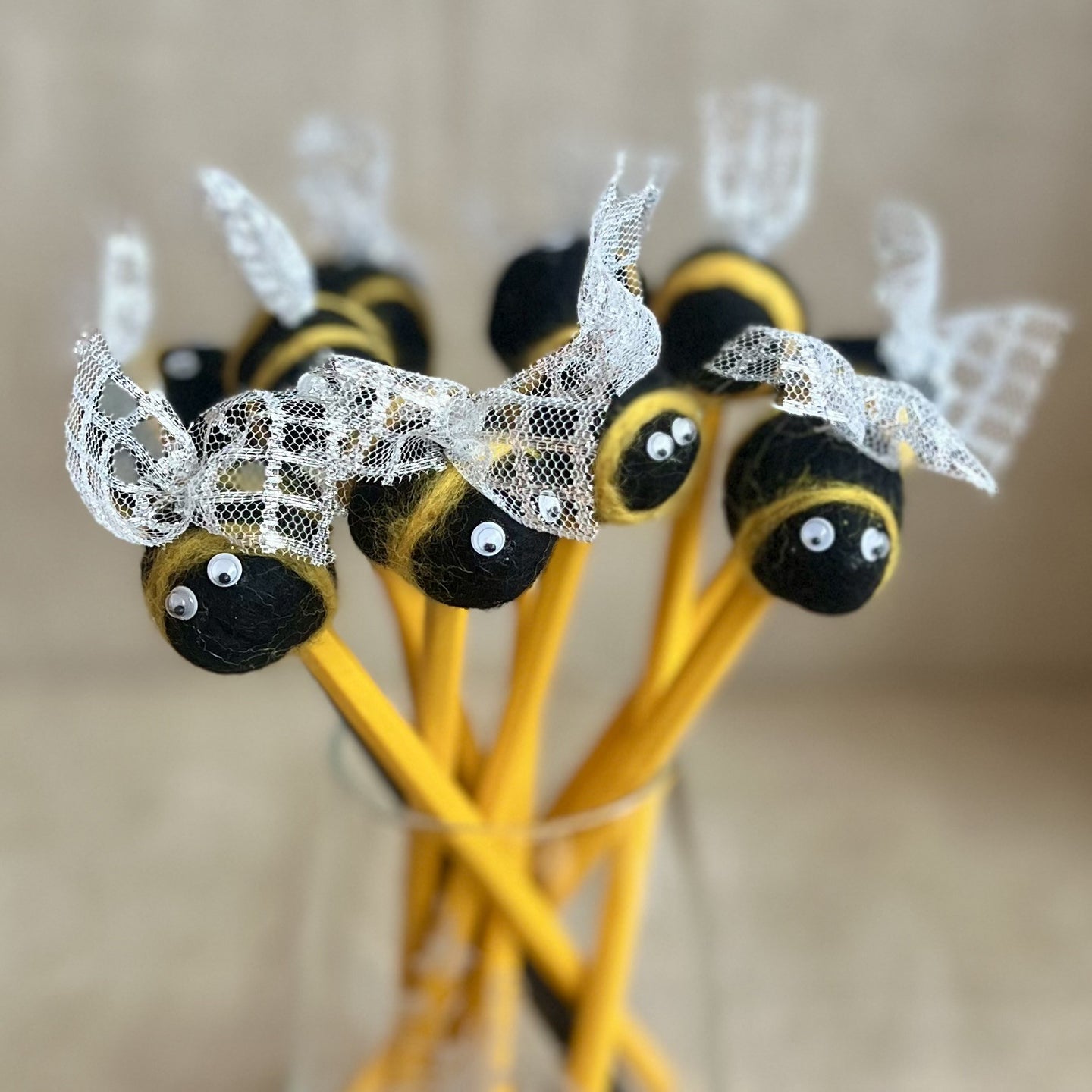 Hand felted Bee Pencil