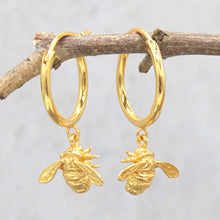 Load image into Gallery viewer, Bumble Bee Hoop Earrings - Bill Skinner Studio
