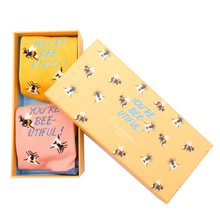 Load image into Gallery viewer, Bamboo &#39;Bee-utiful&#39; Socks Box (set of 2) - Miss Sparrow
