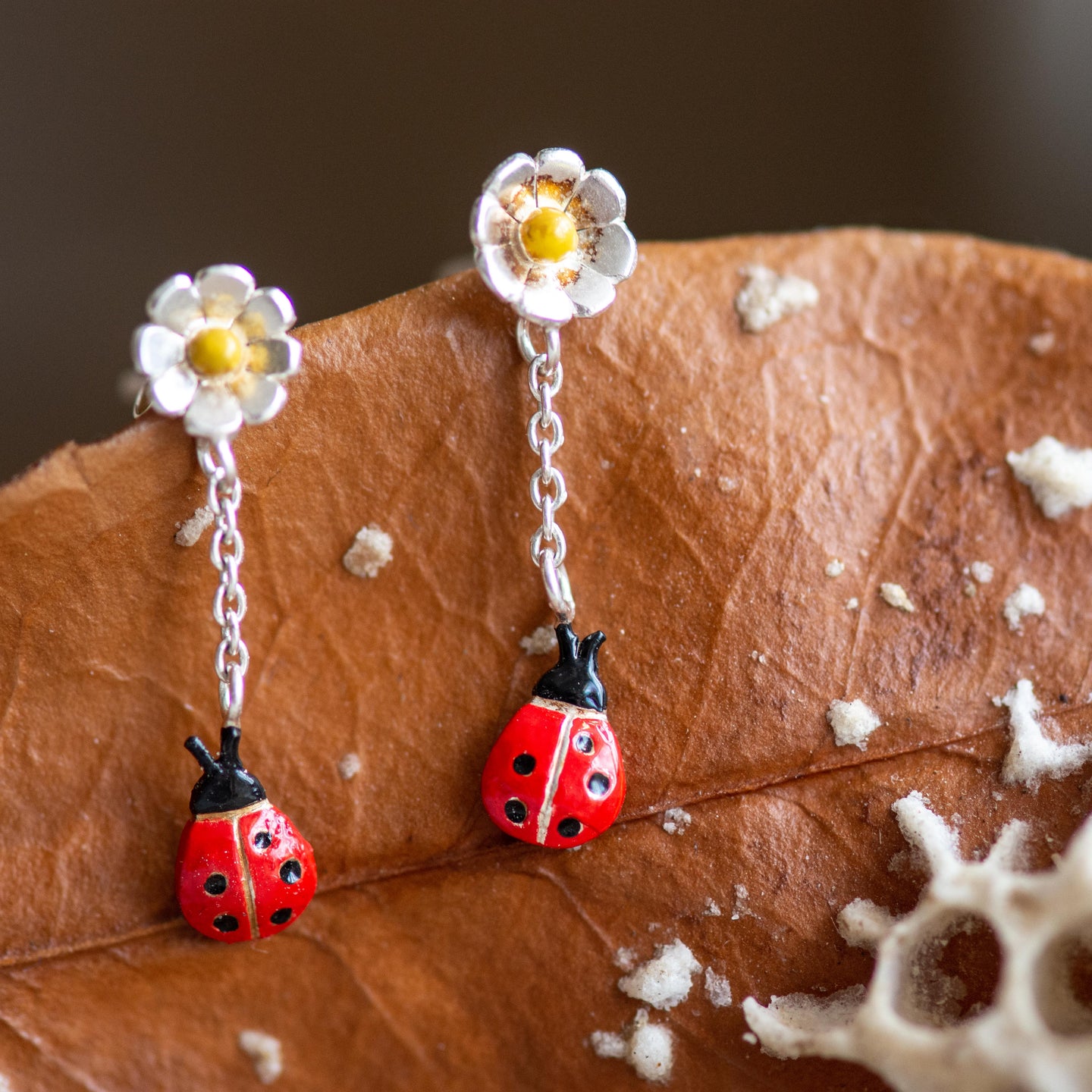 Ladybird Drop Earrings - Jess Withington