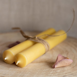 Natural beeswax dinner candles