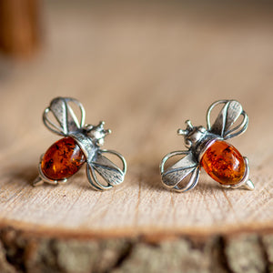 Bumble bee stud earrings - Henryka