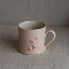 Load image into Gallery viewer, Hogben Pottery Espresso Mug - Hollyhock and Honey Bee
