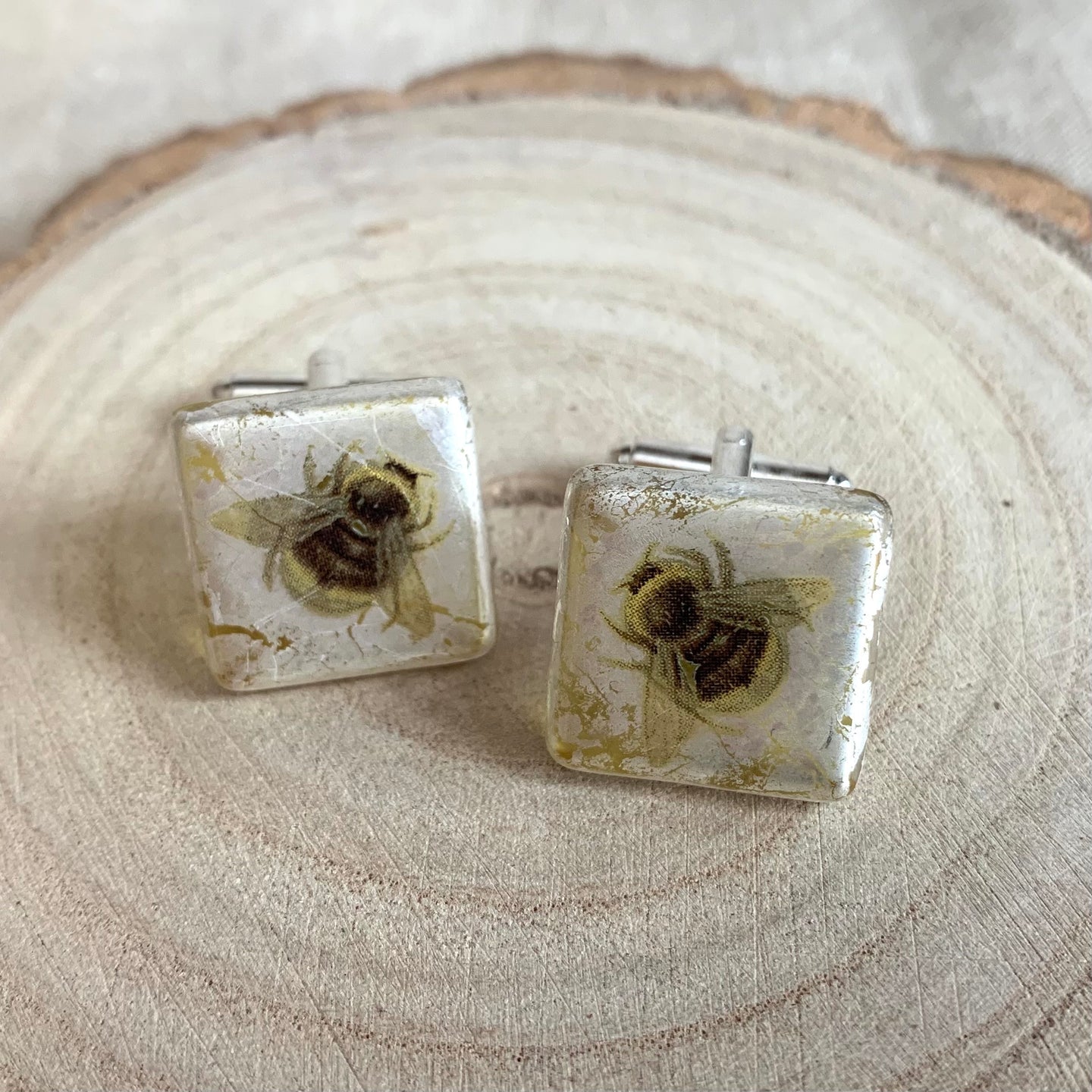 Bee cufflinks - Emma Wells Glass