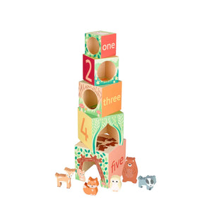 Woodland Stacking Cubes - Orange Tree Toys